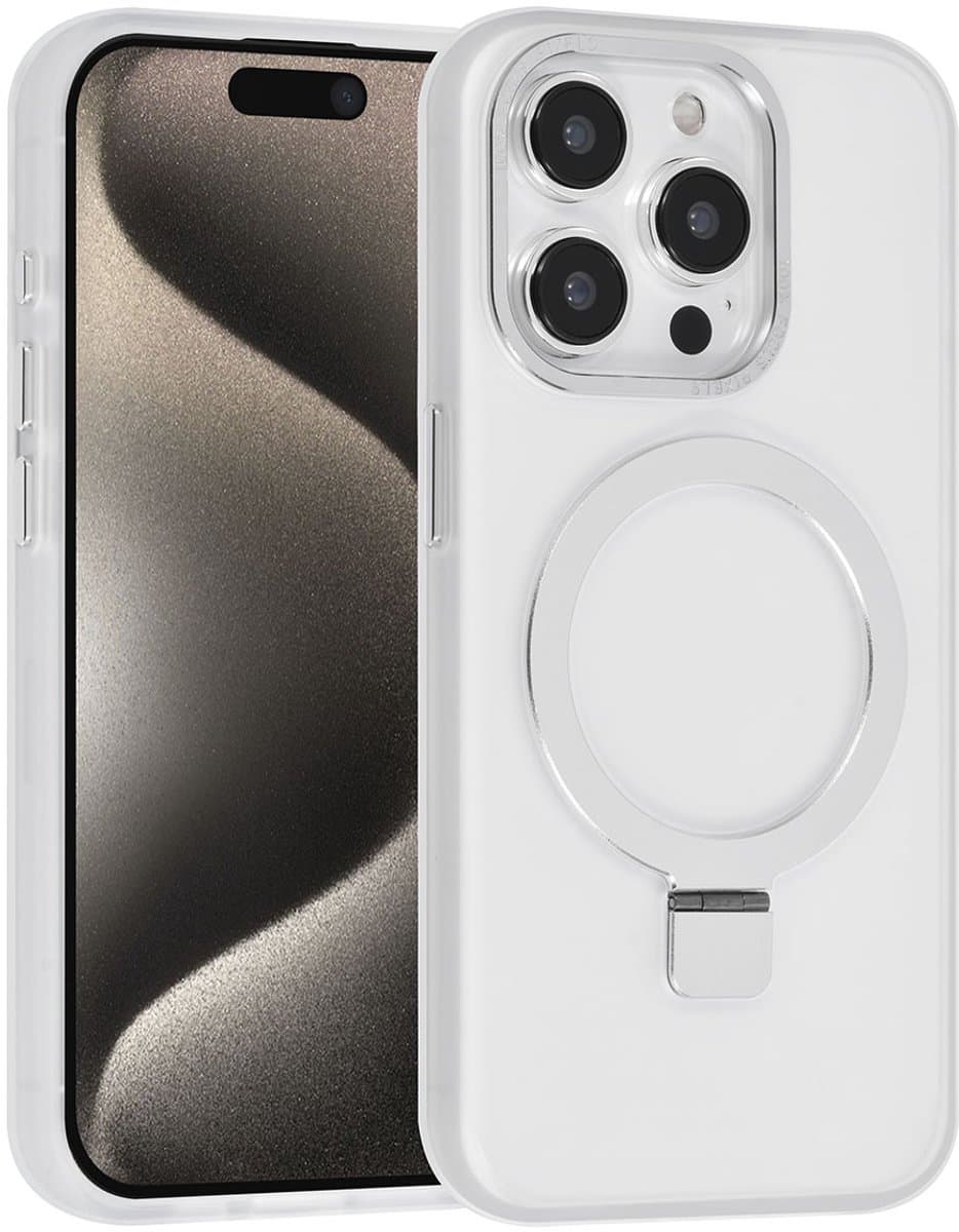 UNIQ Accessory Back Cover - iPhone 15 Pro Hoesje - Wit - Met MagSafe en uitklapbare stand