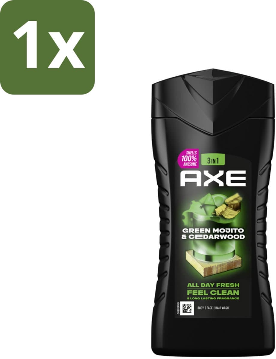 Axe 3-in-1 Douchegel Green Mojito & Cedarwood 250 ml - 1 stuk