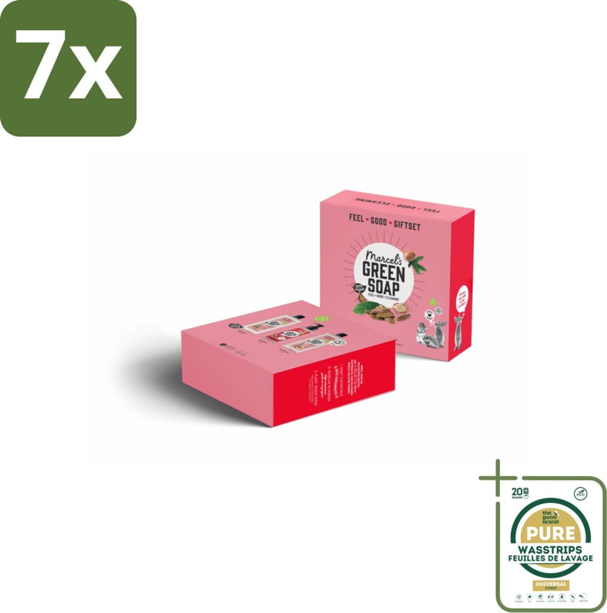 7 x Marcel's Green Soap - Geschenkset - Argan & Oudh - Perfect als cadeau - Grootverpakking - Geschenkset Argan Oudh - Natuurlijke Huidverzorging - Biologisch Afbreekbaar - Gezond Haar - Gezond Huid