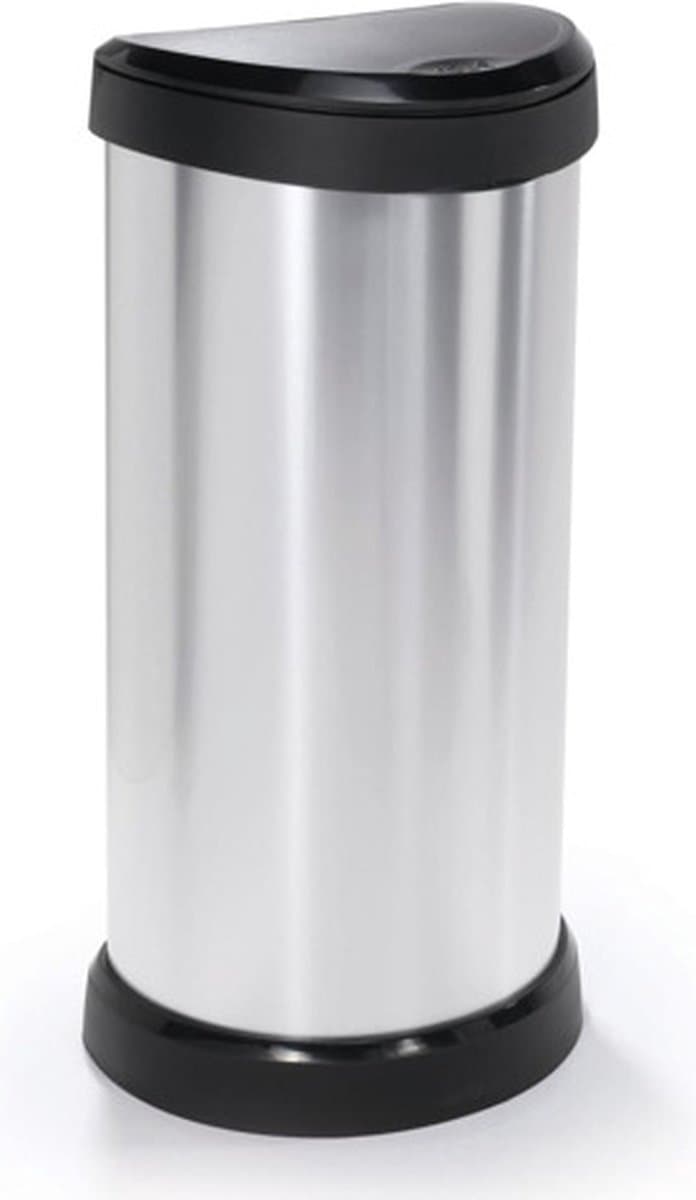 Curver Decobin Push Prullenbak - 40 liter - Metallic - Recycled Kunststof