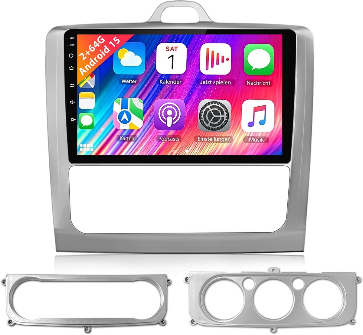 Cestovet Autoradio - Geschikt Voor Ford Focus MK II 2004 t/m 2011 - Android 14 - Draadloos Apple Carplay & Android Auto - 2GB + 64GB - 4 Core processor - FM,WIFI,USB,RDS - 2005 2006 2007 2008 2009 2010 2011