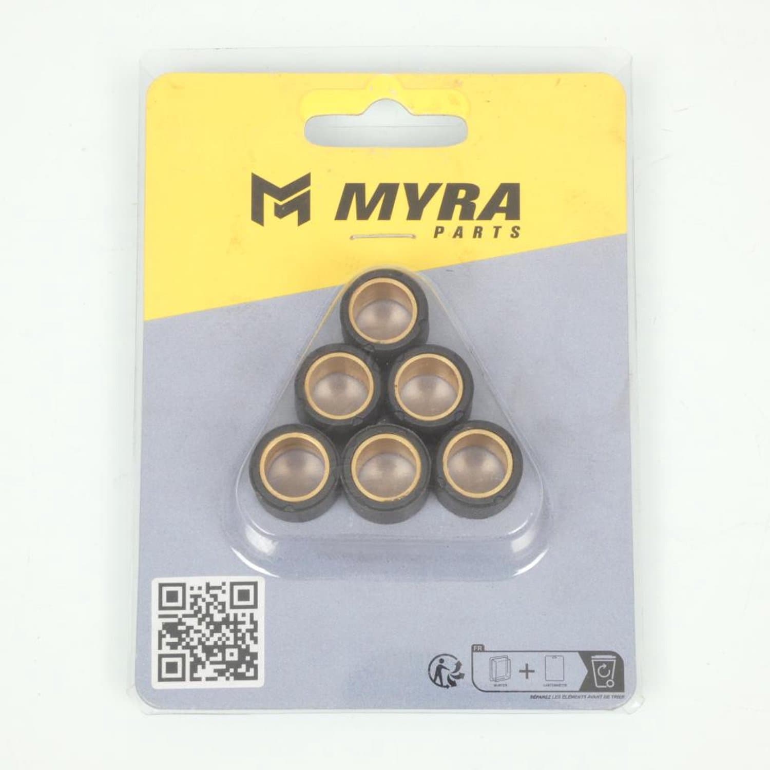 Galet rouleau de variateur Myra pour Scooter Peugeot 50 Elystar 2006 à 2014 16x13 5Grs Neuf