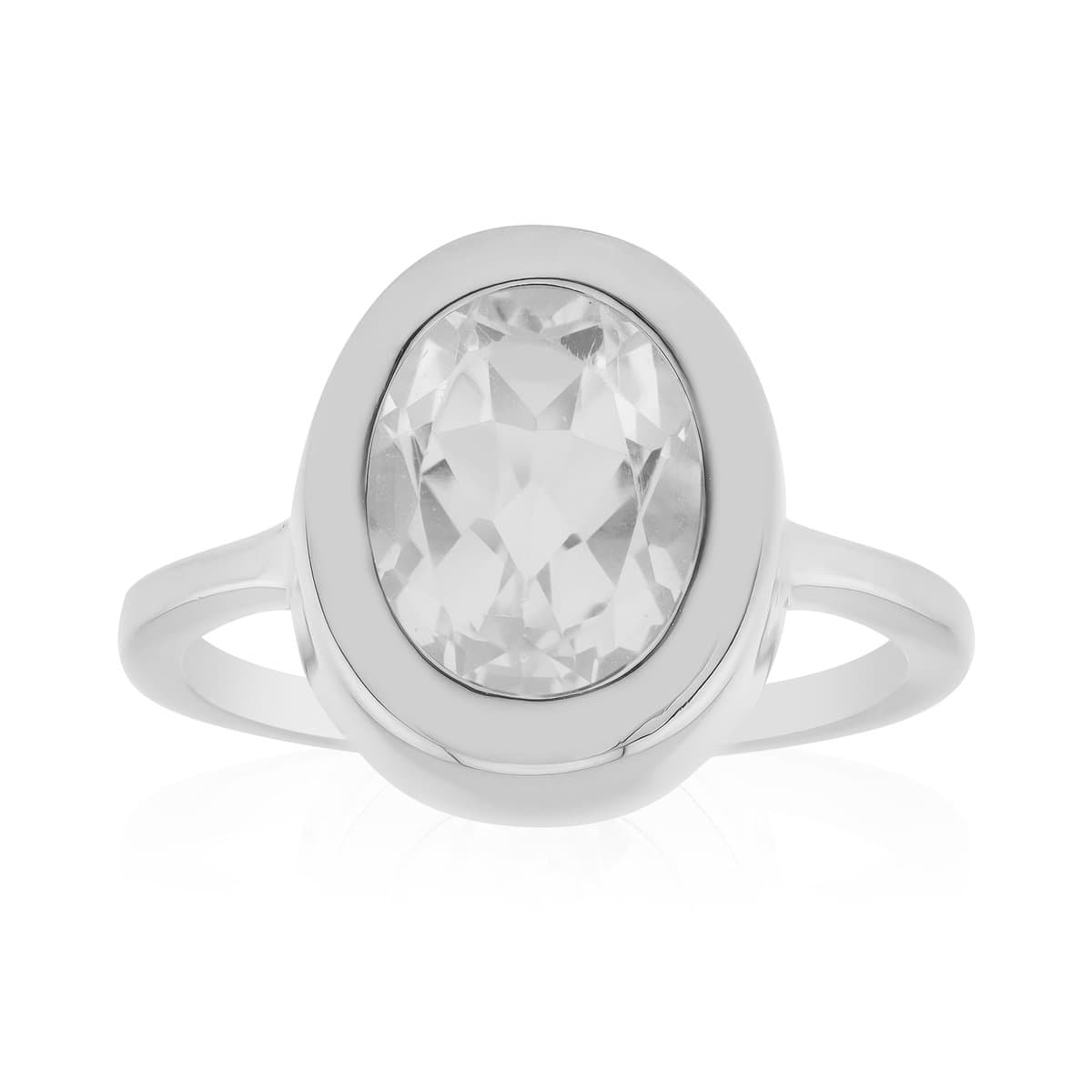 Cavill - Zilveren ring - 925 Sterling zilver - Witte topaas 2,77 ct ovaal 10x8 mm - Monosono Collection elegant design