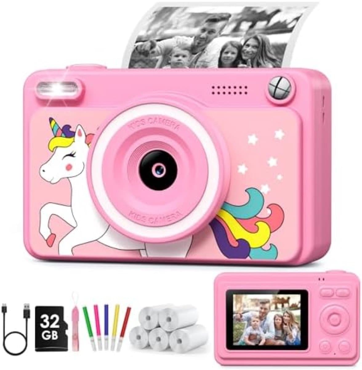 Kinder Instant Camera met Groot Scherm en Creatieve Functies