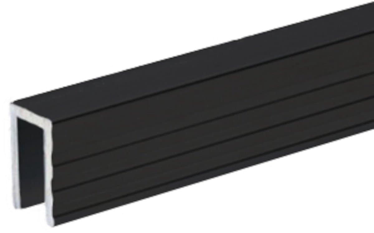 Adam Hall 6200BLK Aluminium Capping Channel for 7 mm Dividing Wall Zwart aluminium capping channel voor 7 mm wand, 1 meter