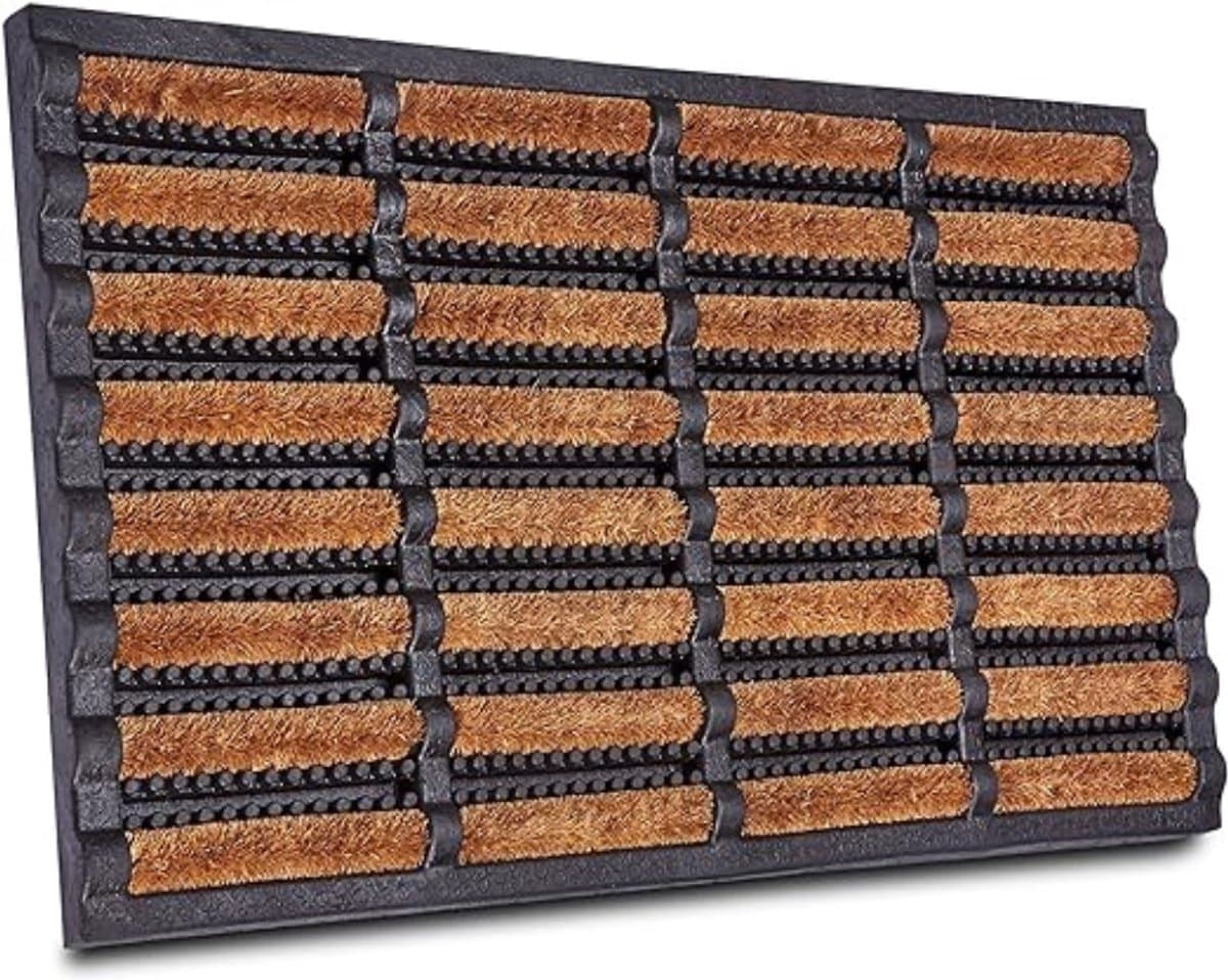 Quvo® Borstelmat Voor Buiten – Voetenveger Van Kokusrubber – Deurmat Binnen Antislip – Deurmat Buiten – Vuilschraper - 40cm x 60cm x 3cm