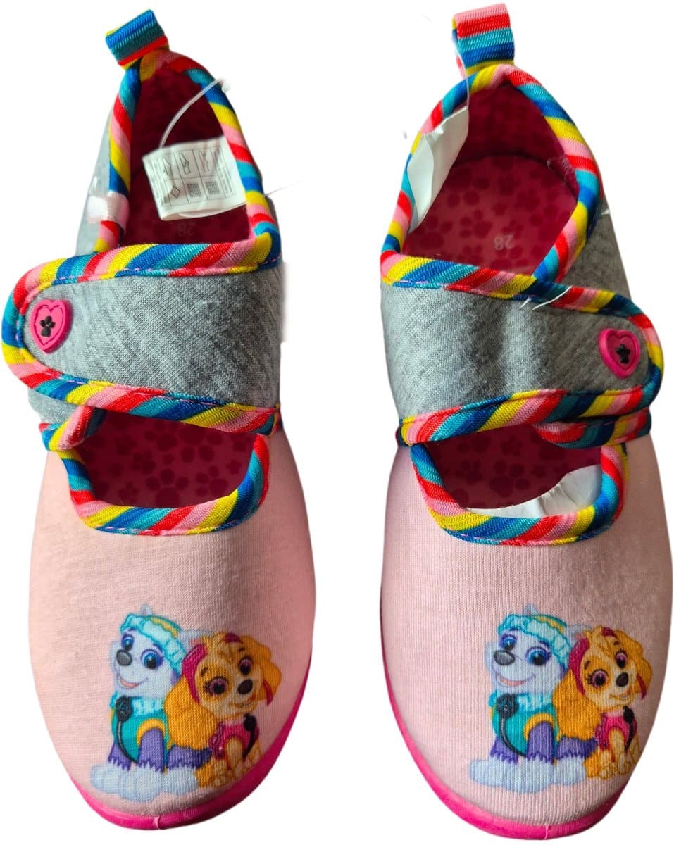 paw petrol girl pantoffels roze/grijs maat 25 harde zool