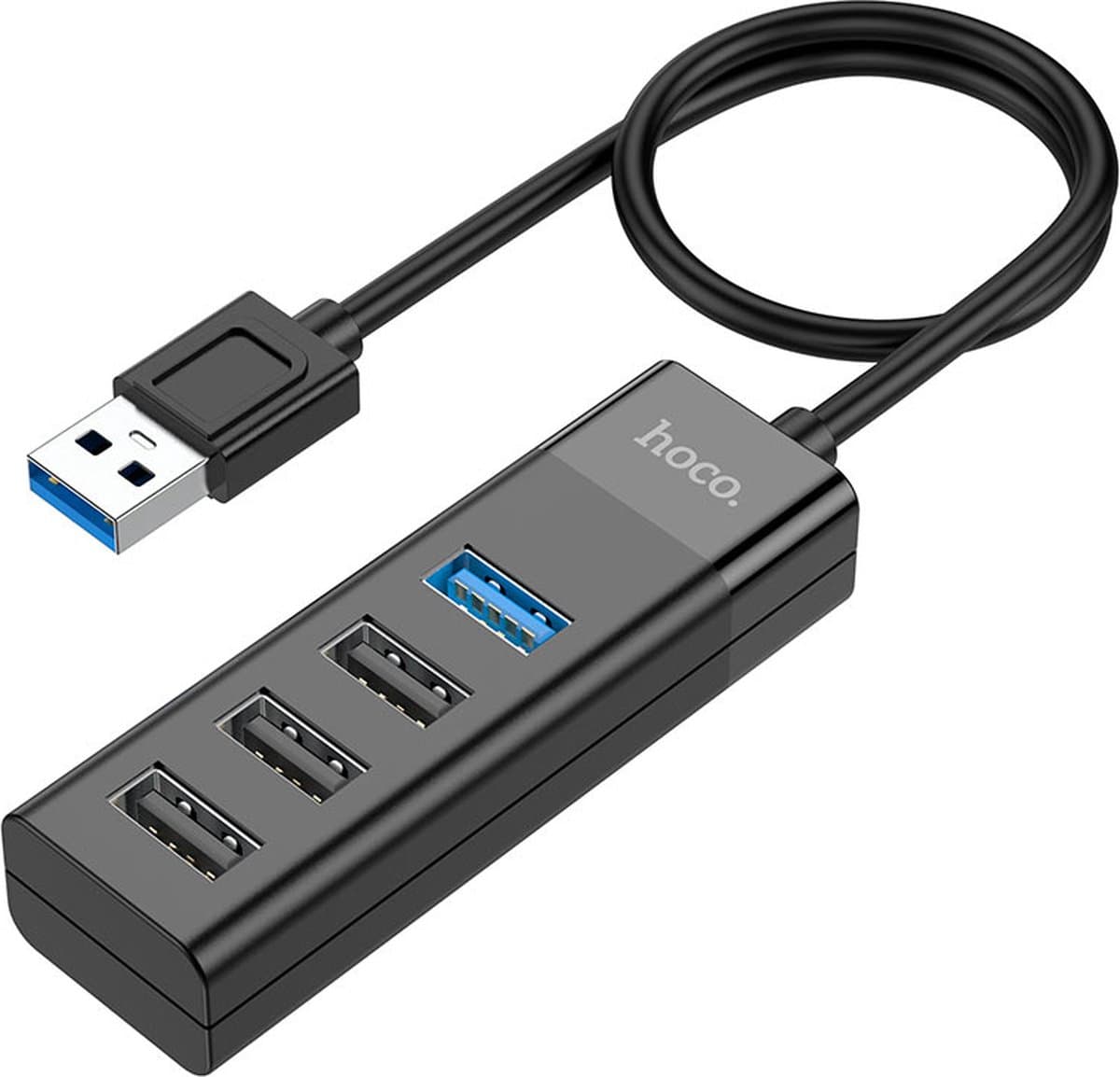 Hoco USB hub met 4 poorten - 3x USB 2.0 en 1x USB 3.0 voor snelle bestandsoverdracht