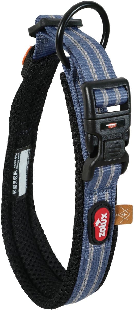 Halsband Hond Zolux Bivouak - Blauw Verstelbaar 45-55cm - Reflecterend, Stevig