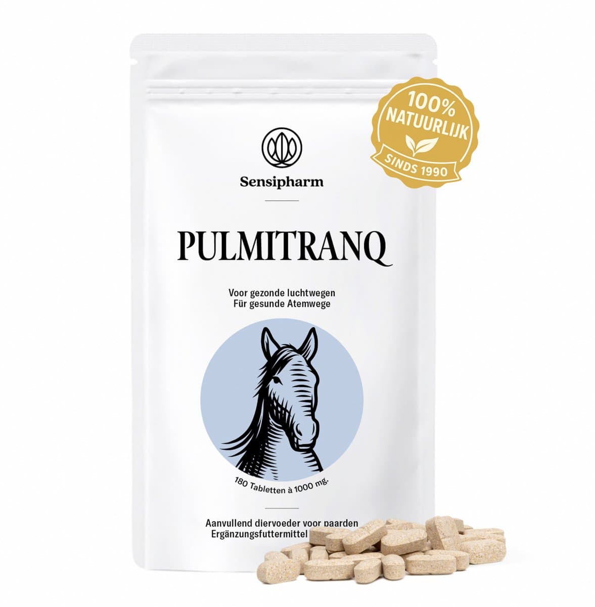 Sensipharm® Pulmitranq Paard - Luchtwegen Supplement bij Hoesten, Dampigheid, Astma & COPD - 90 Tabl