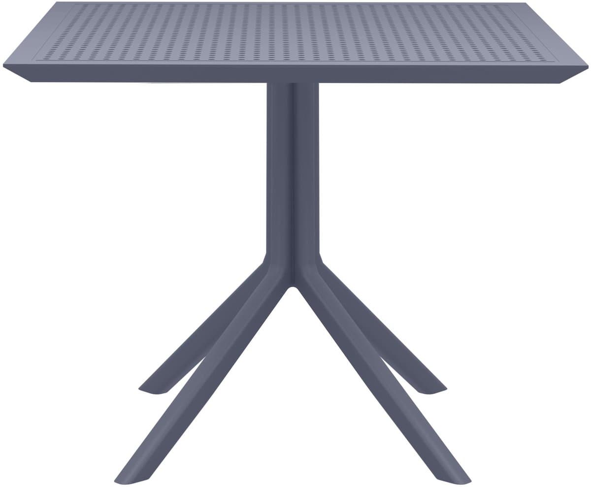 CLP Sky Tafel - eettafel - tuintafel - binnen en buiten - 80 x 80 cm - kunststof - donkergrijs