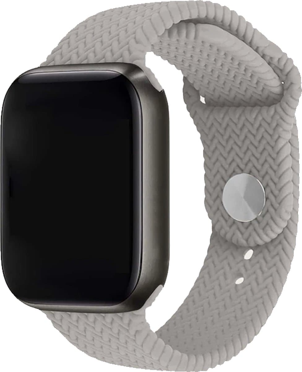 Innerlight® Woven+ - Grijs Geweven - 38/40/41mm - Siliconen bandje geschikt voor Apple Watch - Geschikt als Apple watch bandje voor Series 1/2/3/4/5/6/7/8/9/10/SE
