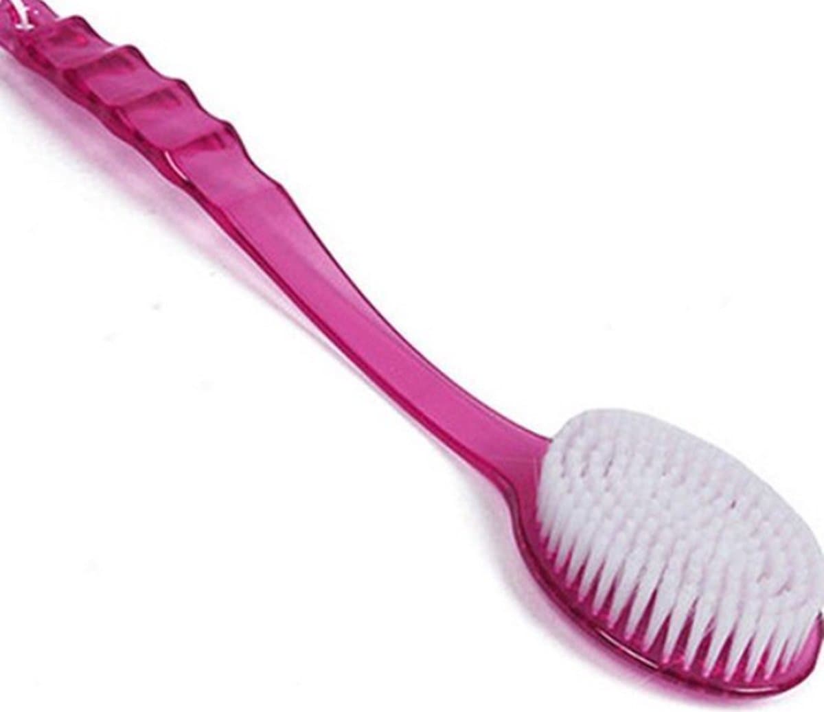 *** Roze Bad Borstel met Lange Steel en Scrubber - Rugborstel - Badborstel - Doucheborstel - Roze- van Heble® ***