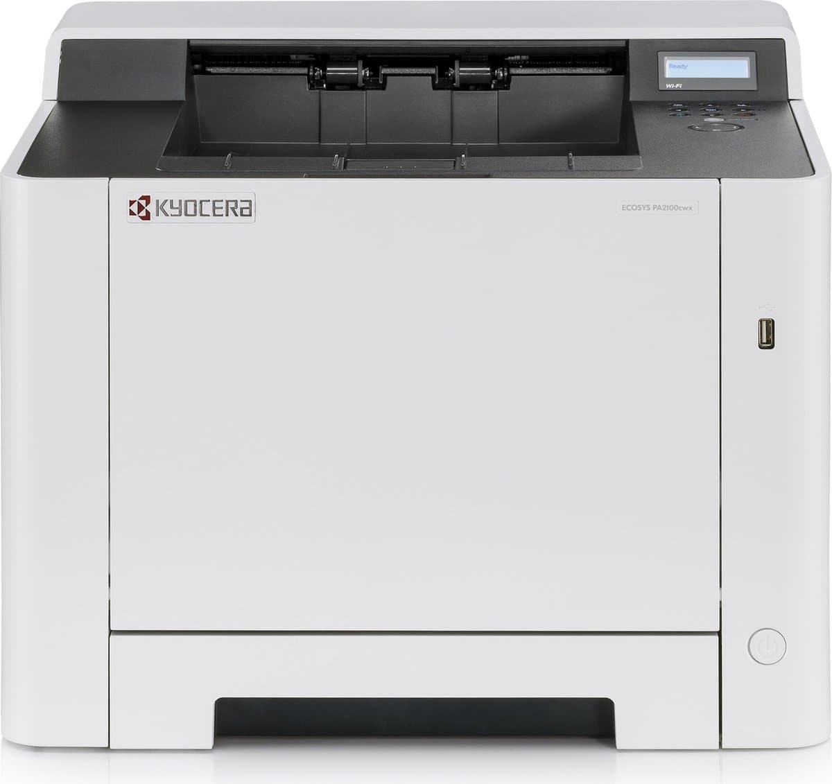 Kleurenlaserprinter Kyocera ECOSYS PA2100cwx/KL3, USB 2.0/LAN/WLAN/WiFi-Direct, automatisch dubbelzijdig/mobiel printen, tot A4, incl. CMYK-toner