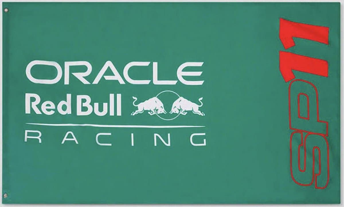 Formule 1 Red Bull Racing Sergio "Checo" Perez 11 Vlag Groen