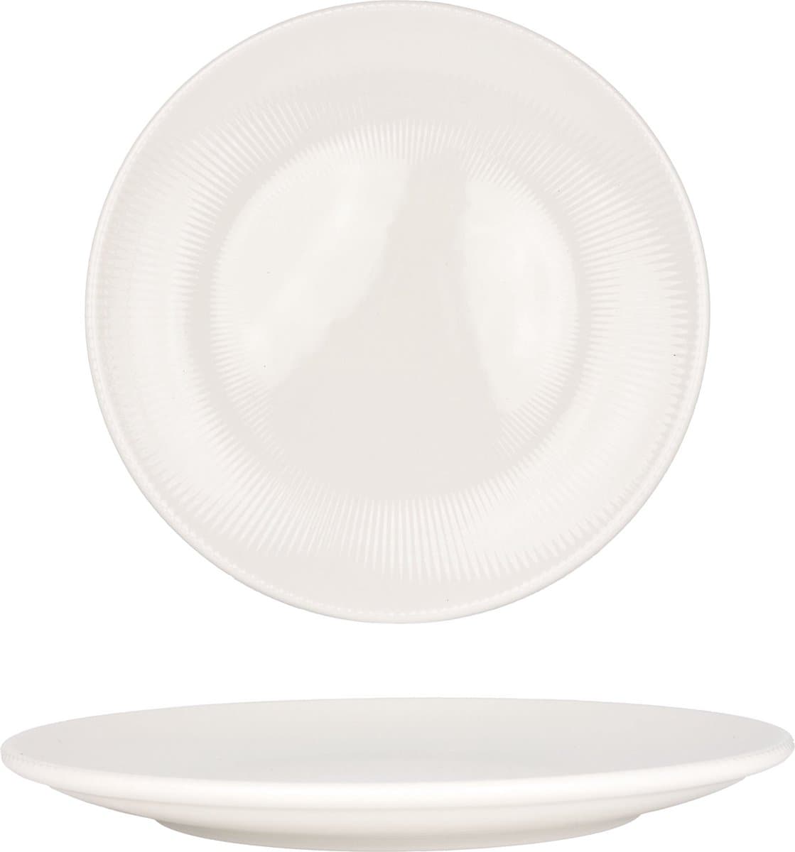 Bonna Dessertbord - Iris White - Porselein - 19 cm - set van 6