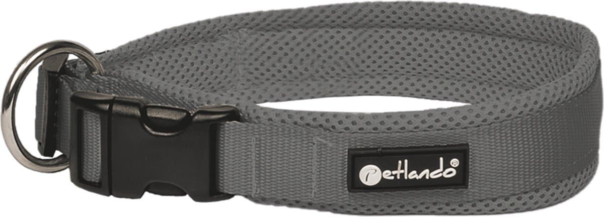 Petlando Hondenhalsband Mesh Antraciet - Klikhalsband - 50-55/4 cm