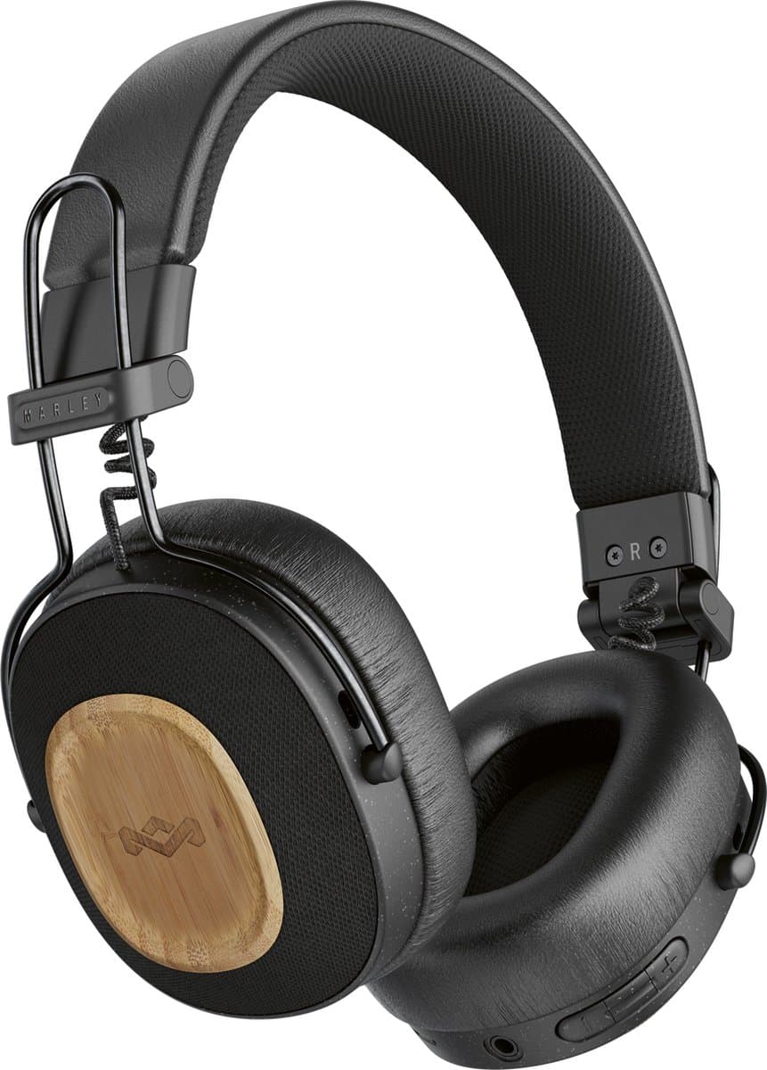 House of Marley Positive Vibration Riddim Bluetooth Koptelefoon - Hoofdtelefoon met Kabel - Draadloos - Met Microfoon - 50 uur batterij - Quickcharge - Zwart
