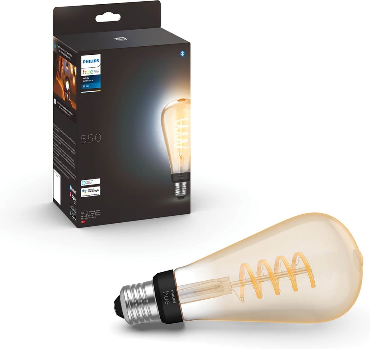 Philips Hue Filamentlamp White Ambiance Edison E27