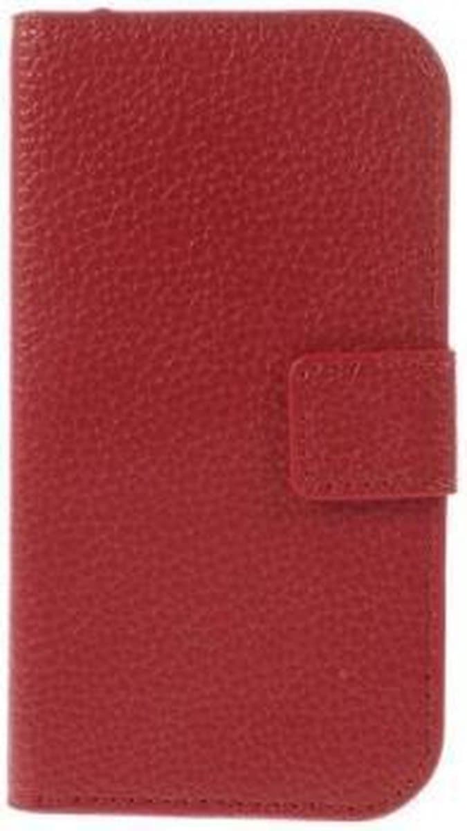 MW Wallet Book Case Litchi Rood voor Motorola Moto E
