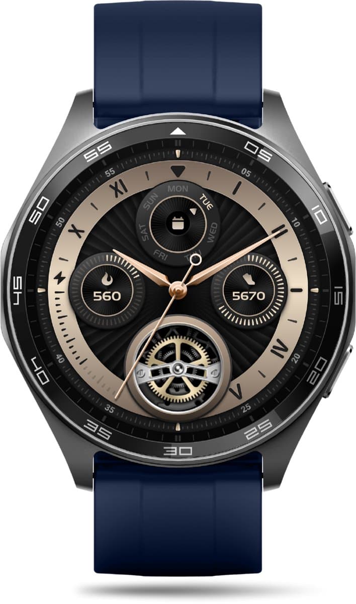 Otiume – Octa Edge – Smartwatch – 1.43” AMOLED Display – GPS – AI Voice – Bluetooth bellen – VO₂-max & HRV – 100+ Sportmodi – 3ATM Waterdicht – 11 dagen batterij – Blauw