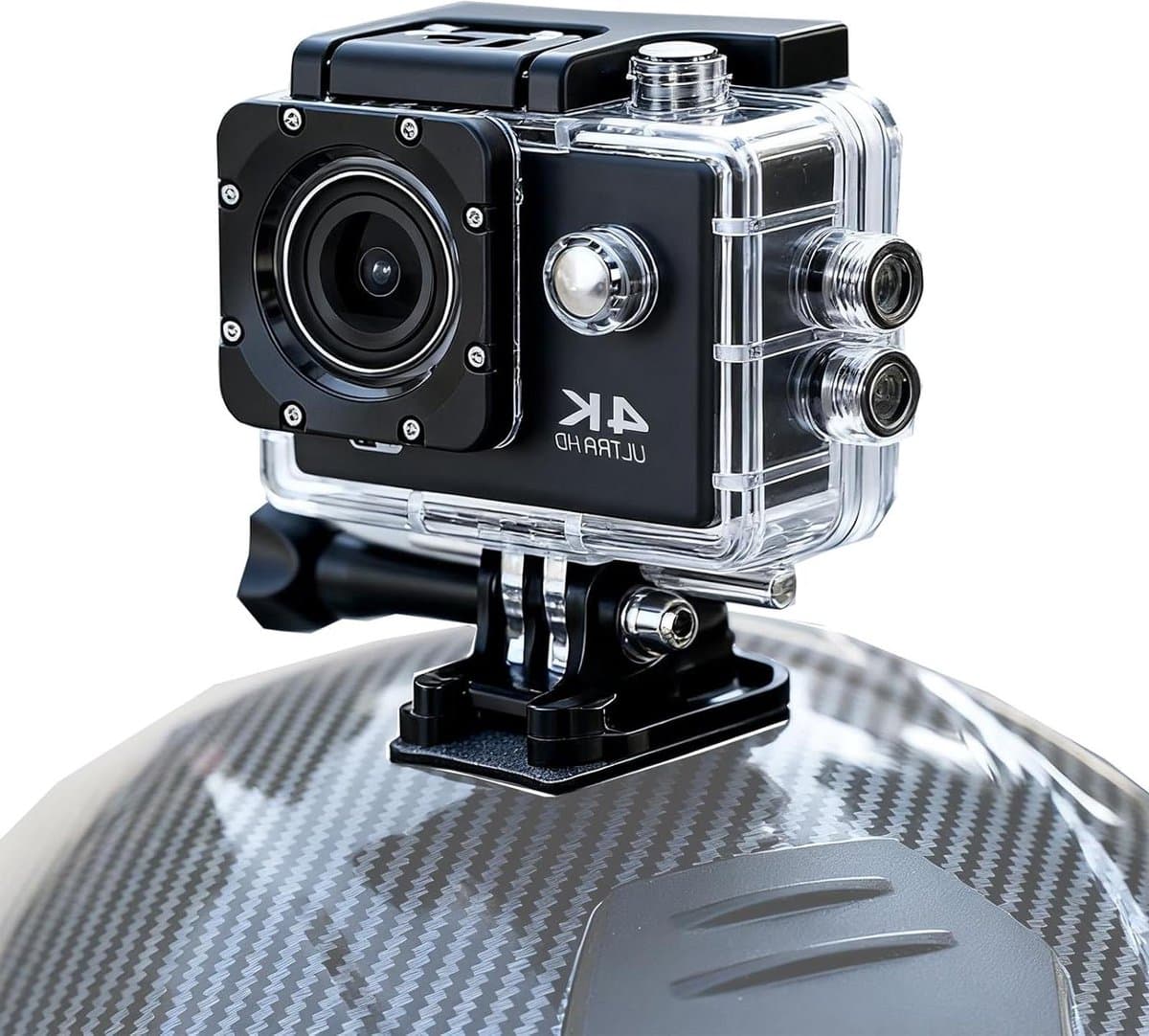 Helm Camera - Actiecamera Recorder - Veiligheid Onderweg - Waterdicht IP65 - 1080p HD - Zwart