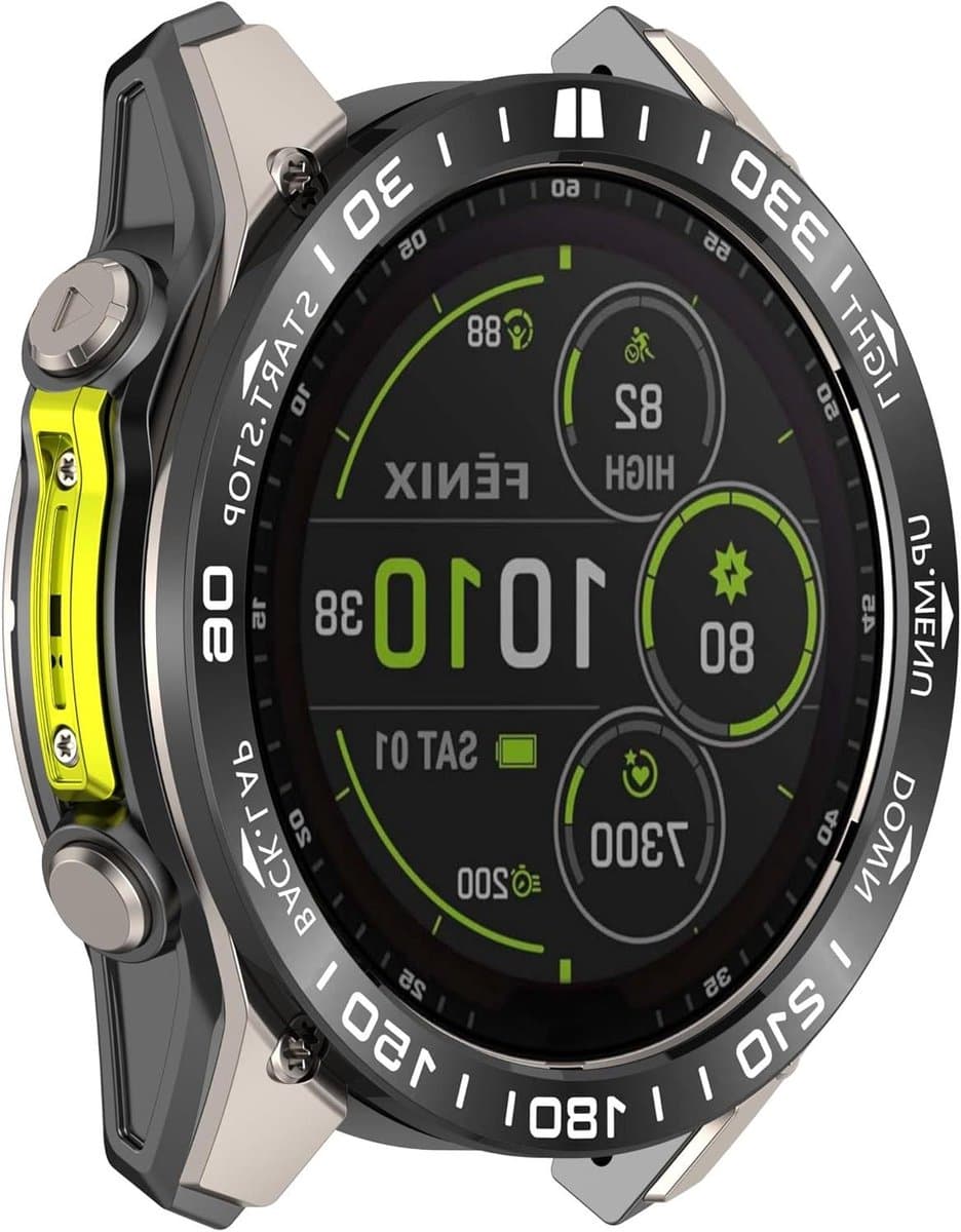 Smartwatch Bezel Ring - Horloge Decoratie - Stijlvol Aanpassen - Roestvrij Staal - 47MM - Zwart Wit