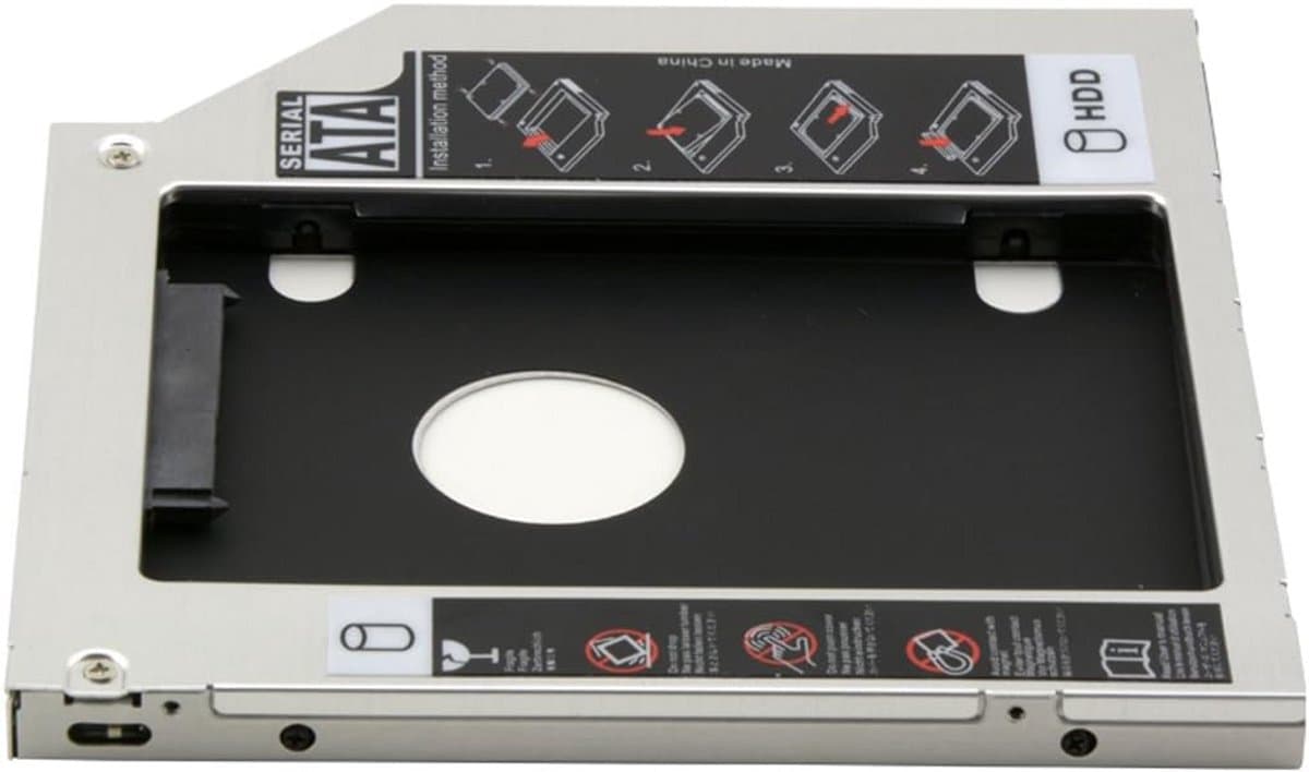 Harde Schijf Caddy - Extra Opslag - Laptop Uitbreiden - 9.5mm Dikte - SATA Interface - Zwart