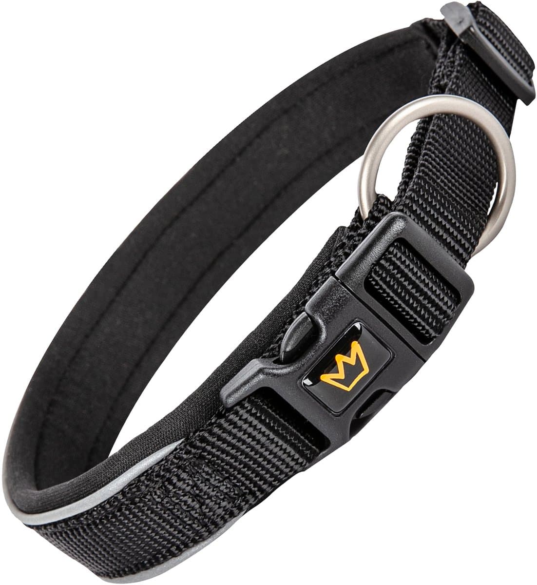 Rudelkönig Hondenhalsband Paola – Verstelbaar nylon halsband hond met neopreen en reflectie