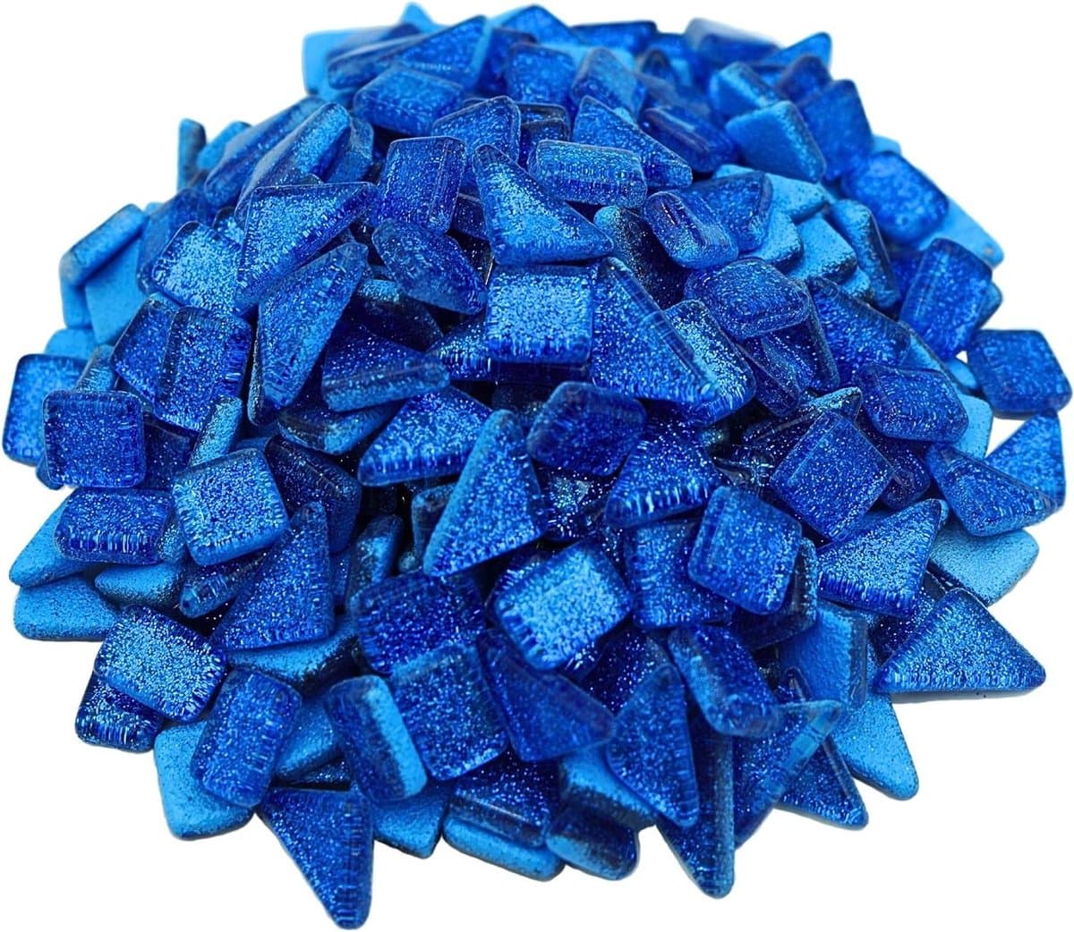 Mozaïektegels Kristal - Mozaïek steentjes - DIY Decoratie - Glitter Afwerking - 1 pond - Blauw