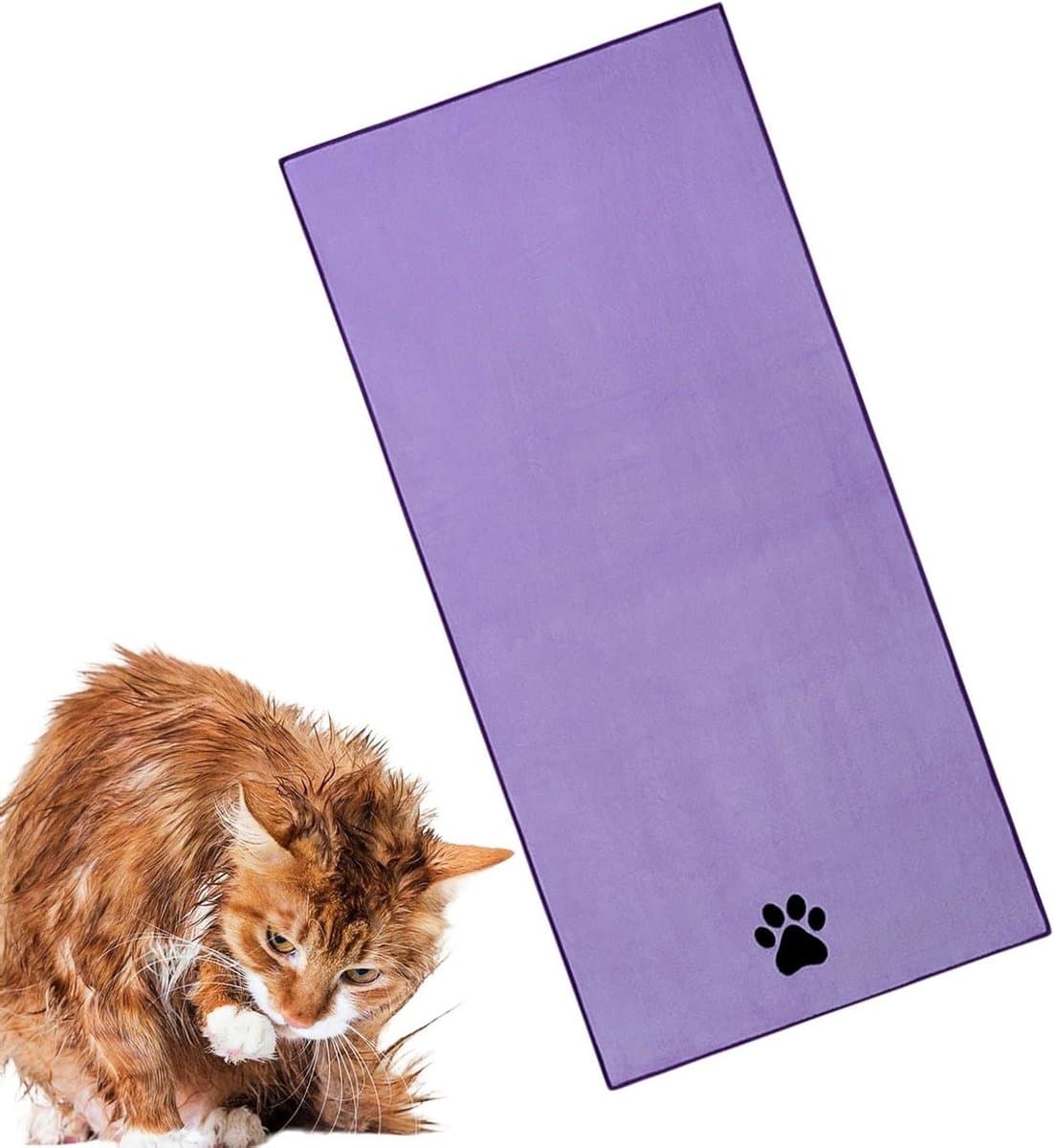 Huisdier Handdoek - Microvezel Doek - Vacht Drogen - Zeer Absorberend - 35 x 75 cm - Grijs