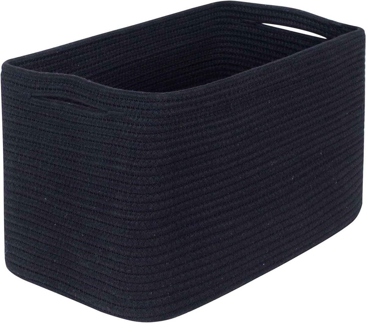 Opbergmand - Decoratieve mand - Ruimte Organiseren - Handgemaakt katoenen touw - 40x25x25 cm - Zwart