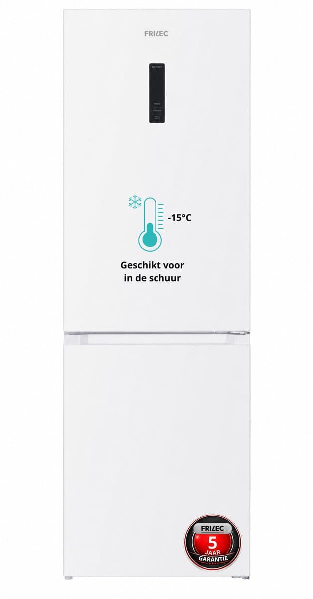 Frilec BONN380-NFD-040CW– Vrijstaande koel-vriescombinatie – Energielabel C – 5 jaar garantie – Wit