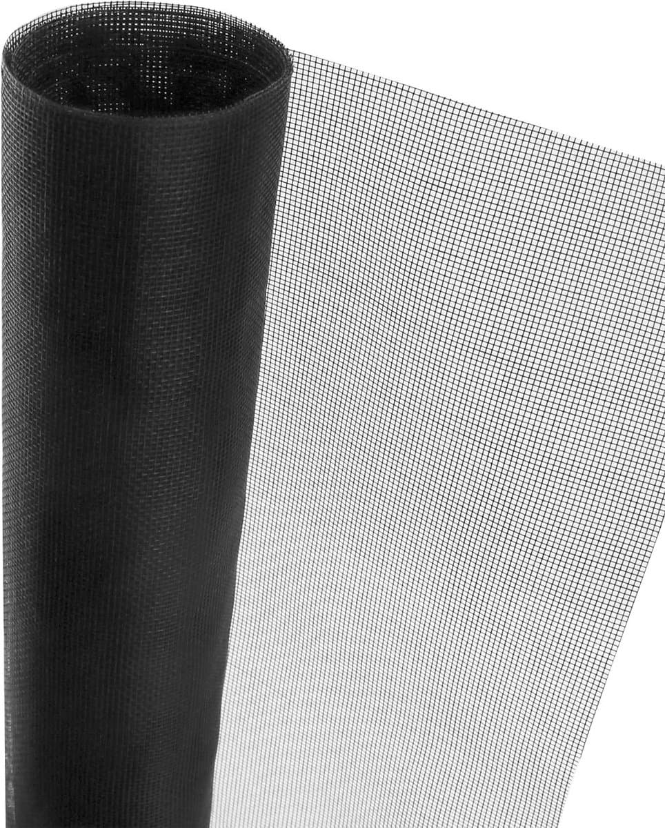 Vensterhor van Fiberglas 120 x 250 cm - Houdt Insecten Buiten, Verbetert Ventilatie en Luchtcirculatie, Zwart, 18 Mesh