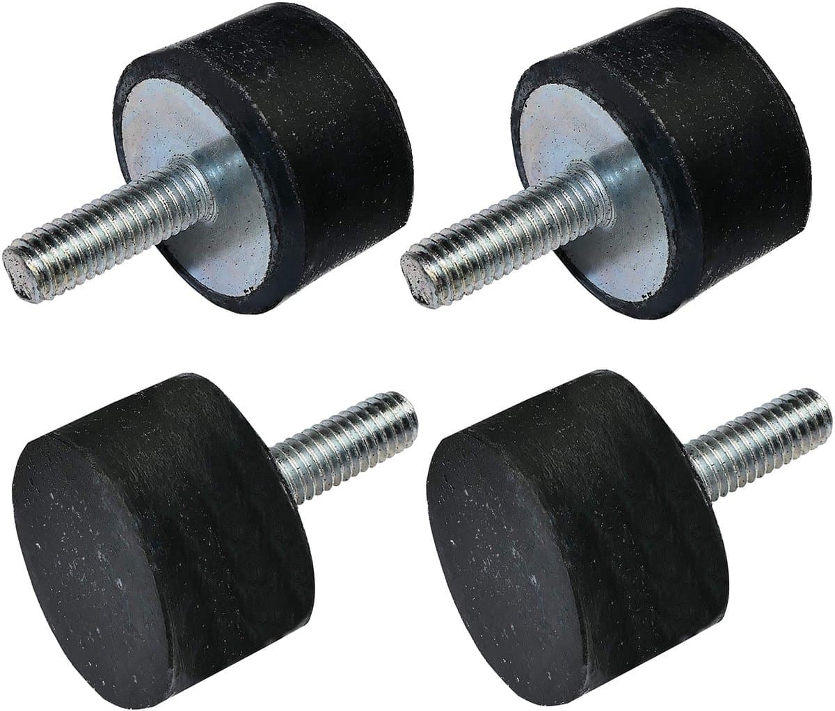 Dailygoods- Rubberen Voetjes - Trillingsdemping - Schroefdraad M6 - Ø25mm H: 15mm - Hardheid 70 ± 5 - Belasting 655N 66,8kg x4 - Trillingsdempers
