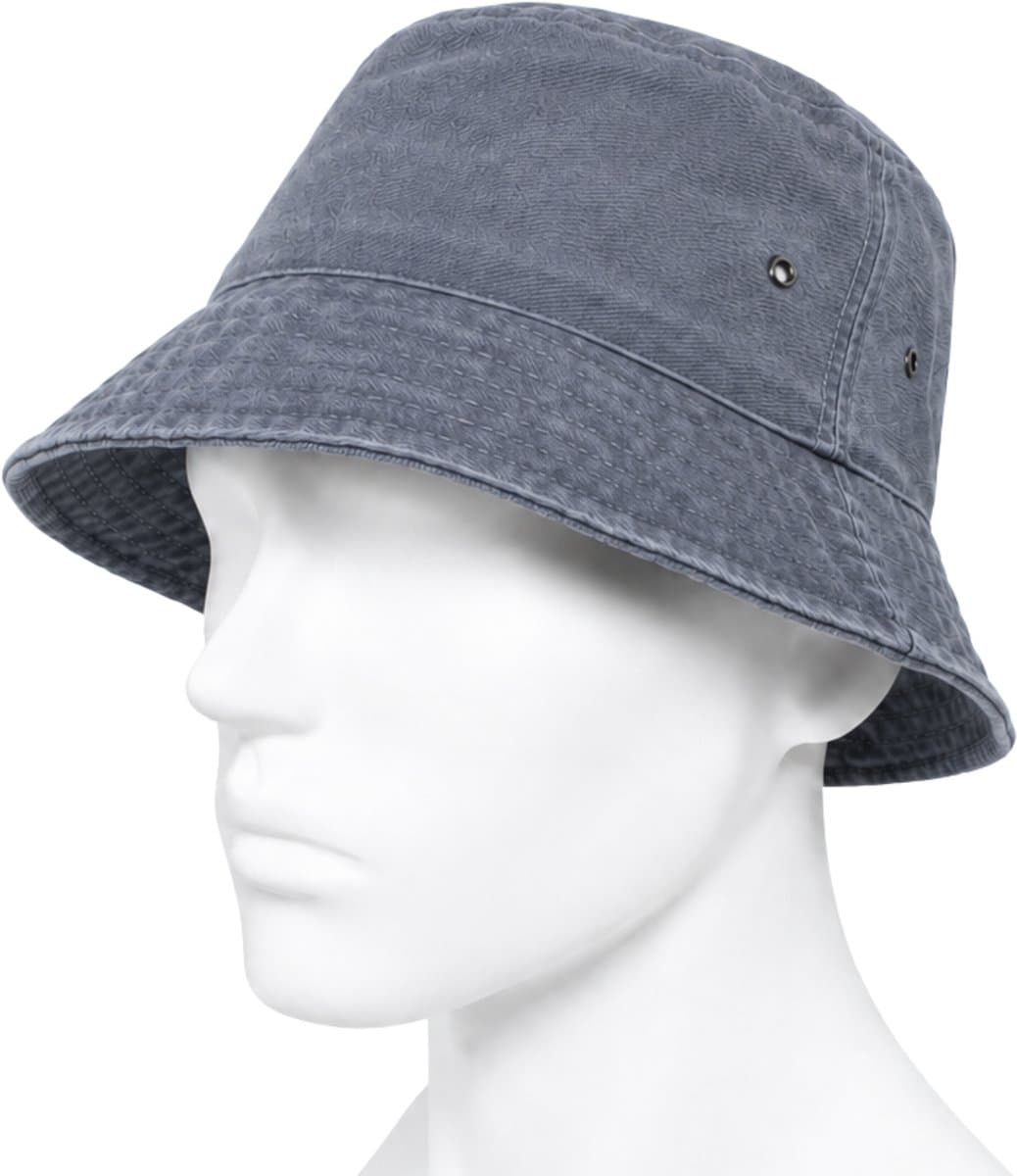 Bucket Hat - Washed Denim - Grijs - Maat M/L - Vintage Look - Heren & Dames - Unisex - Festivalhoedje - Vissershoedje - Zonnehoedje - Regenhoedje - Emmerhoedje - Zomerhoedje