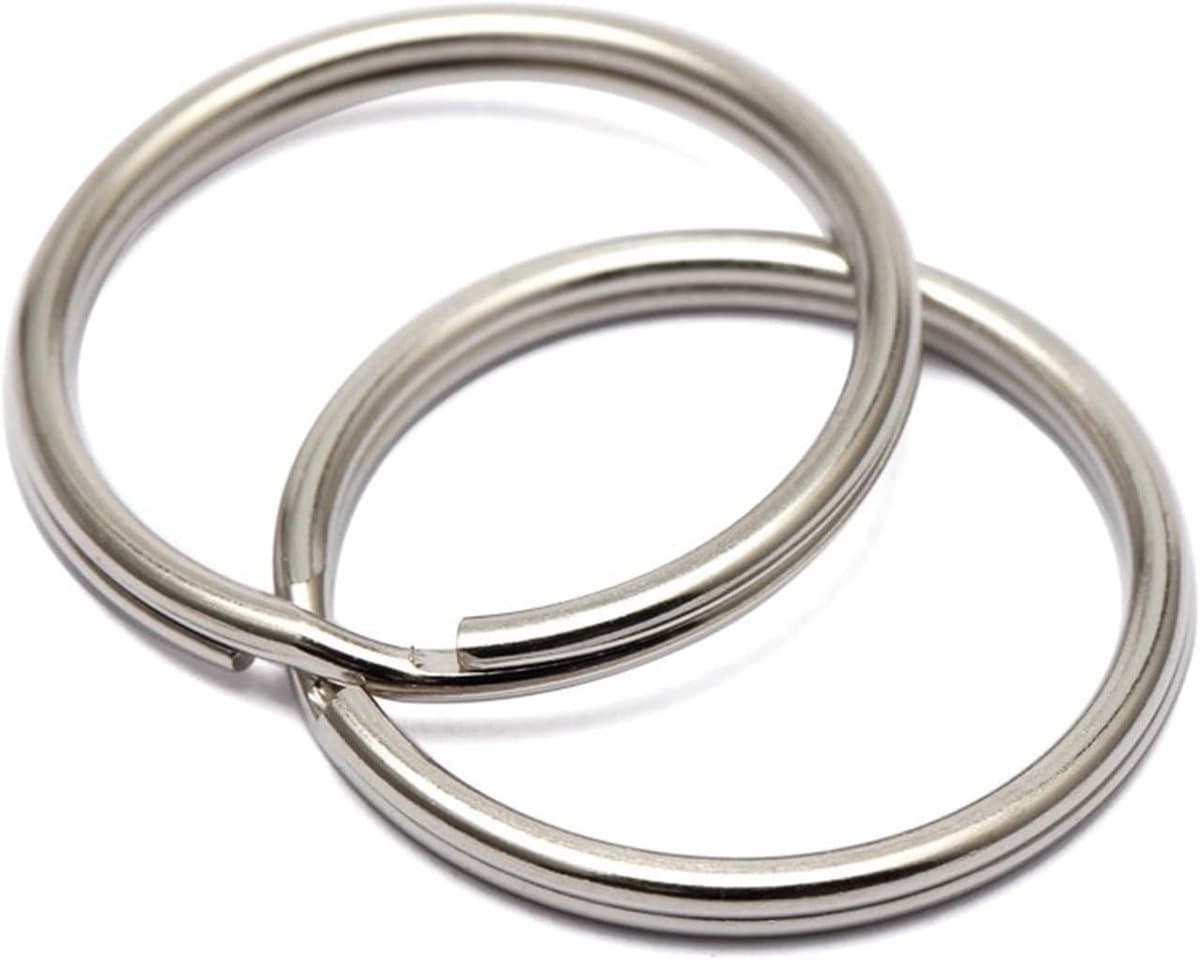 Vlakke sleutelring - Splitringen - Sleutels organiseren - Dubbele lagen - 50 stuks - Meerkleurig