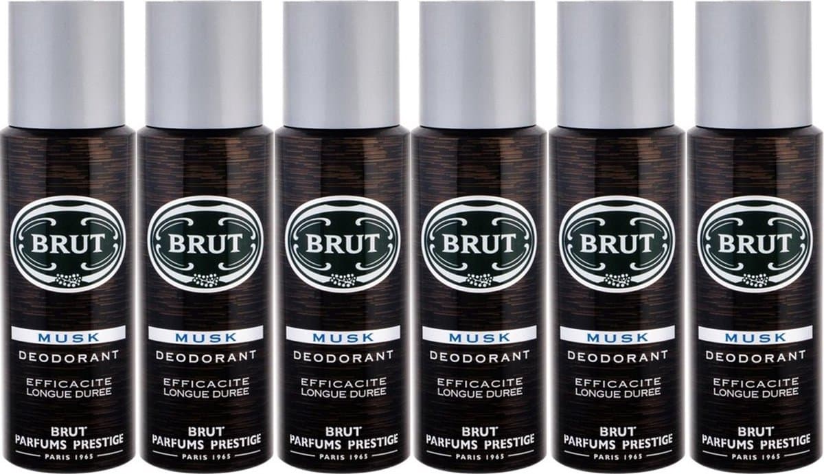 Brut Musk - 200 ml - Deodorant - Voordeelverpakking 6 stuks