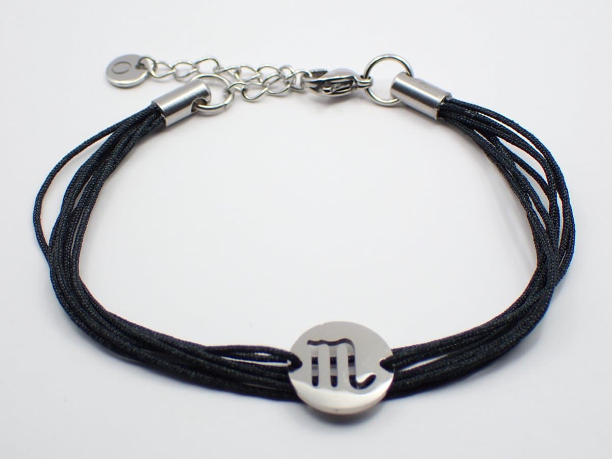 Colure® armband sterrenbeeld Schorpioen zwart koord