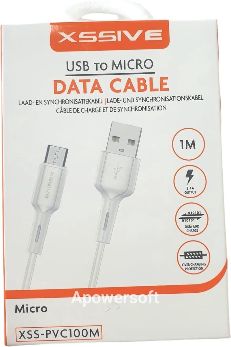 Micro USB kabel - 1 meter - Wit