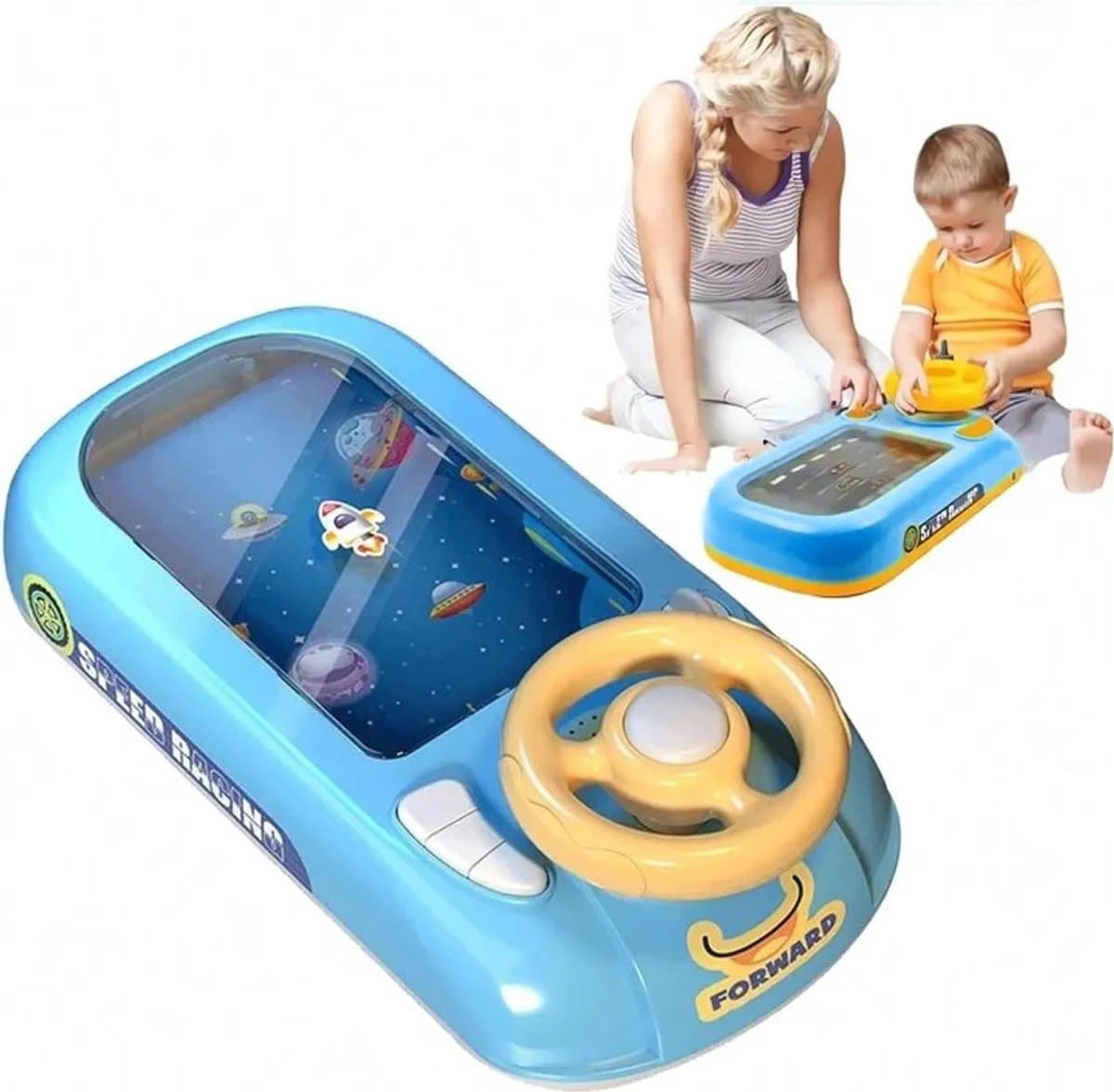 Jojoy - Race Simulator - Auto Speelgoed met Stuur - Auto Spel - Race Spel - Kinderspeelgoed - VROOMER (RUIMTETHEMA)