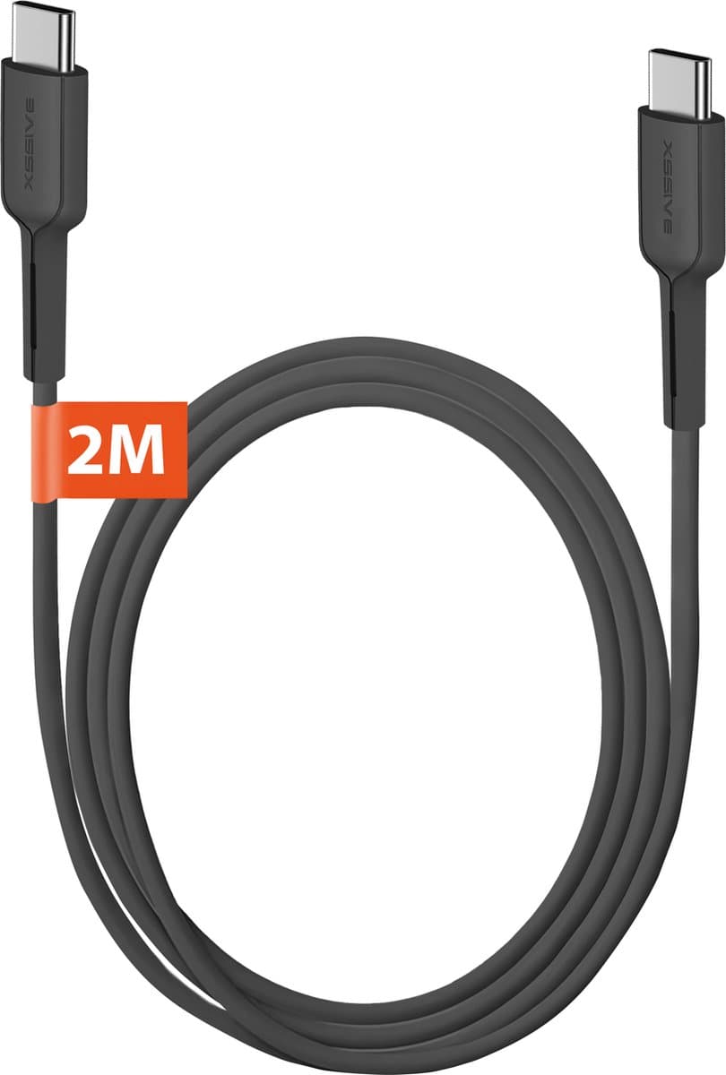 Xssive USB C naar USB C Kabel - Ondersteunt Super Fast en Quick Charge - Geschikt voor Android & Samsung Oplaadkabel - 2 Meter