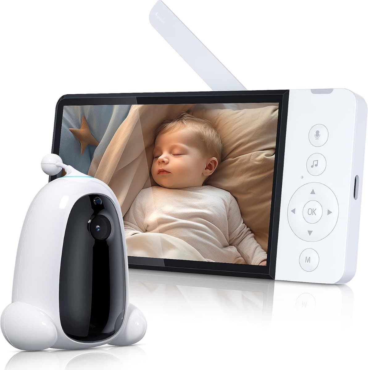MKSS® Babyfoon met Camera en App - Baby Monitor - Huisdiercamera - Hondencamera - Full HD - Wit