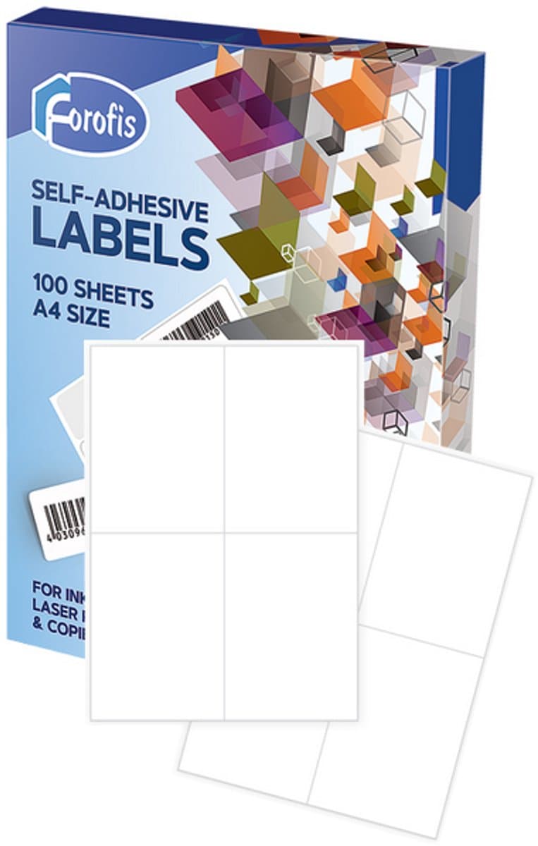 Centrum 100 vel a 4 etiketten 105x148mm Forofis.