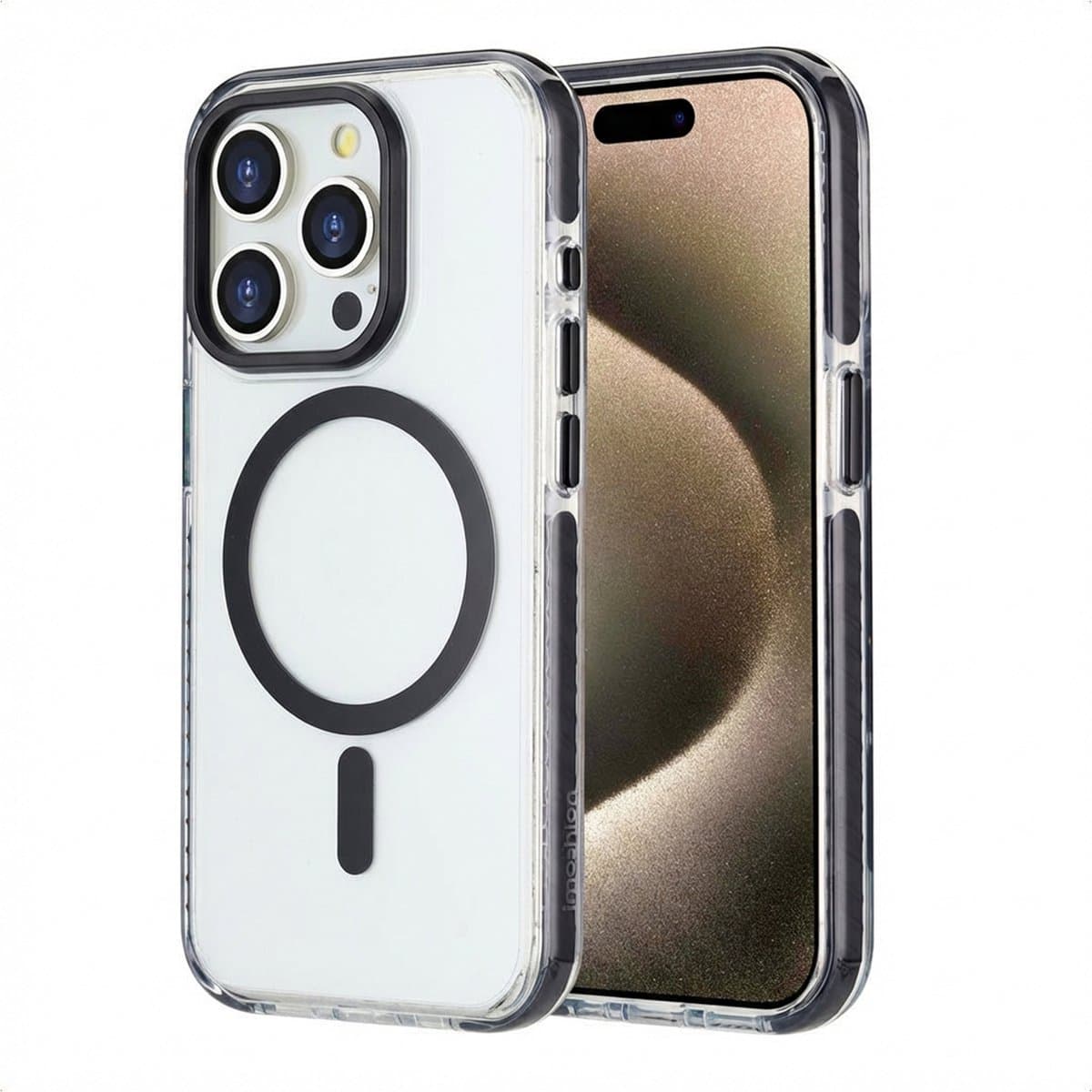 imoshion Hoesje - Geschikt voor iPhone 15 Pro - Combat geschikt voor MagSafe Backcover - Zwart