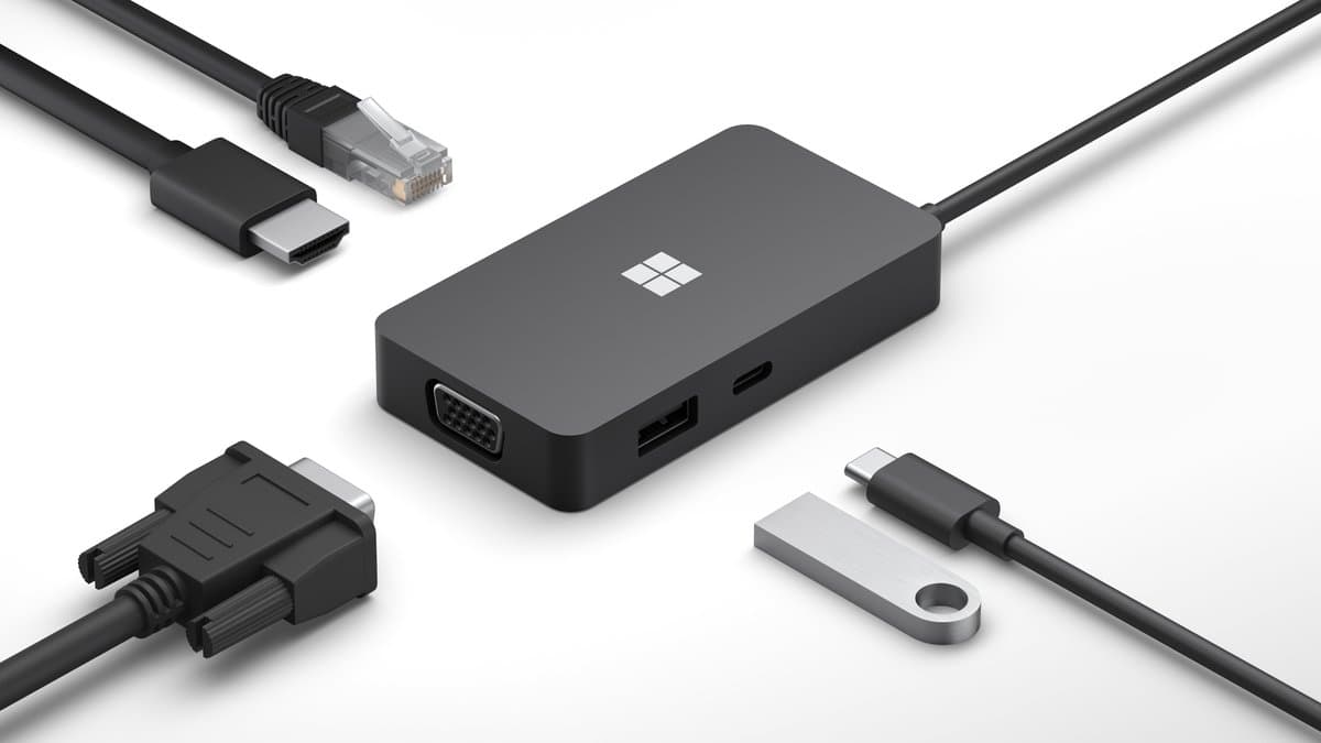Microsoft Surface USB-C Travel Hub Bedraad USB 3.2 Gen 2 Zwart