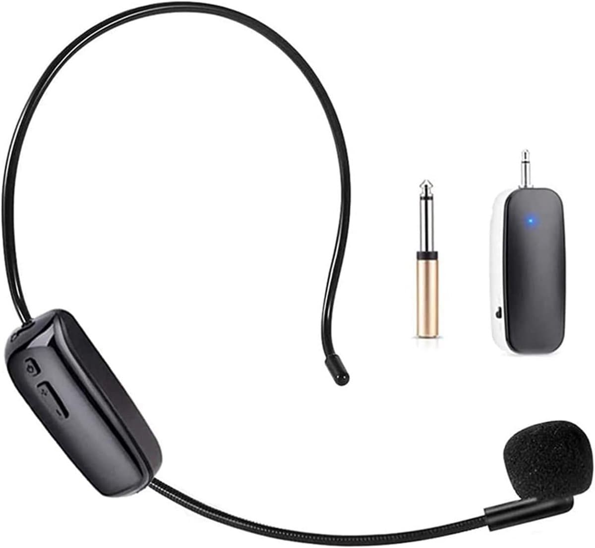 Draadloze UHF Headset Microfoon 2-in-1 - Handheld en Headset Microfoon met 165ft Bereik voor Onderwijs, Fitness en PA Systemen