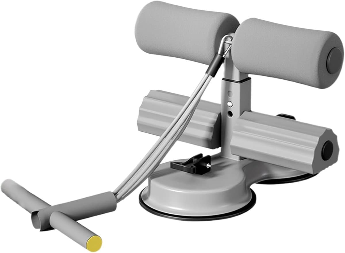 Buikspiertrainer Trainingsapparaat - Core Trainer - Thuis Fitness - Inclusief Weerstandsbanden - 27x25.5x20.5 cm - Grijs