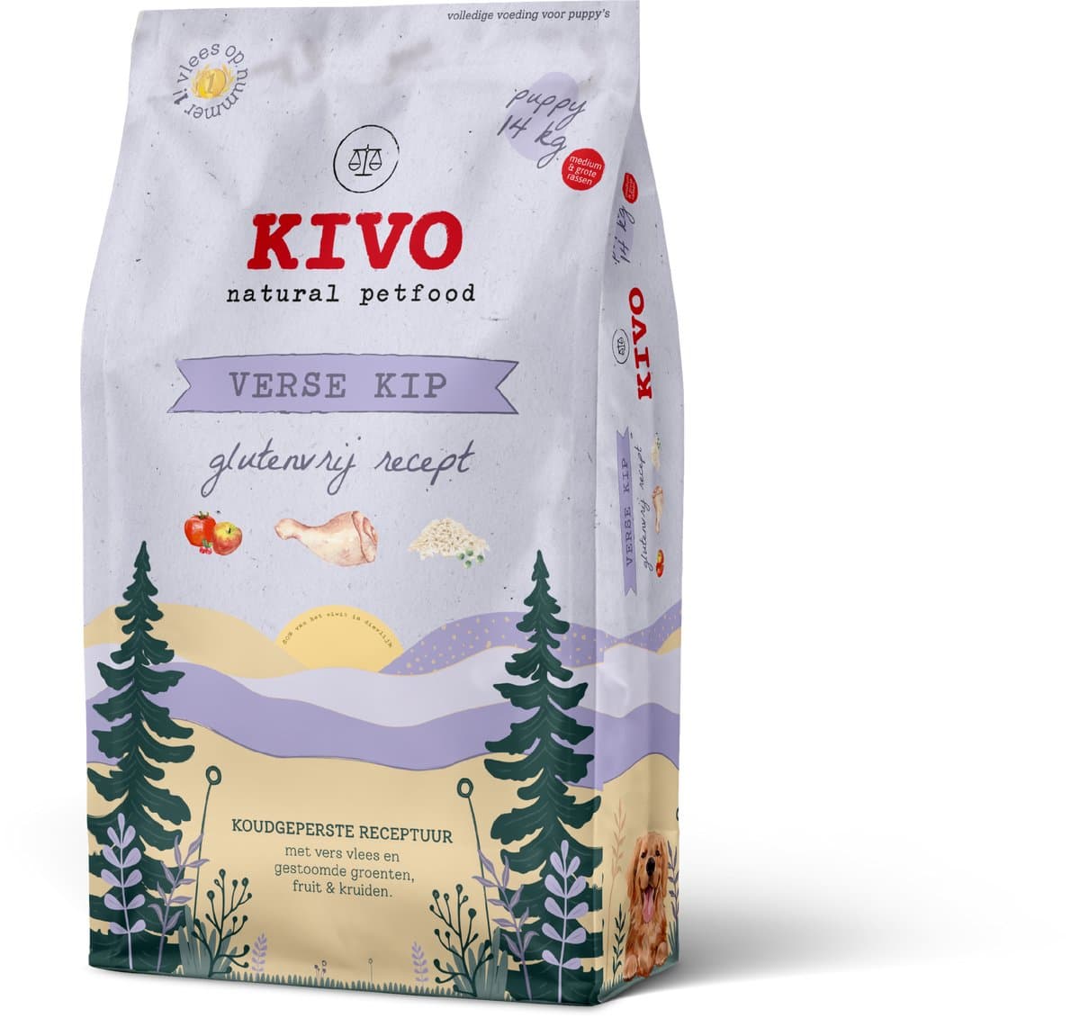Kivo Petfood Puppybrokken Verse Kip Puppy - 14 kg - Koudgeperst - Glutenvrij