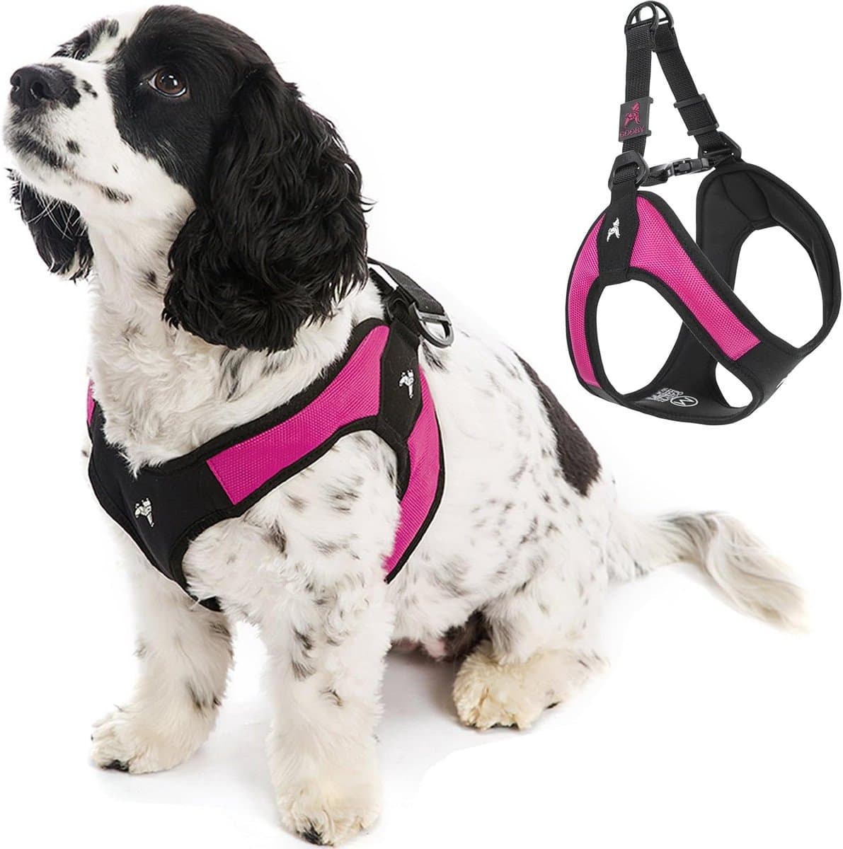 Honden Tuigje - Anti-trek Harnas - Veilig Wandelen - Gepatenteerd Ontwerp - Maat L - Felroze
